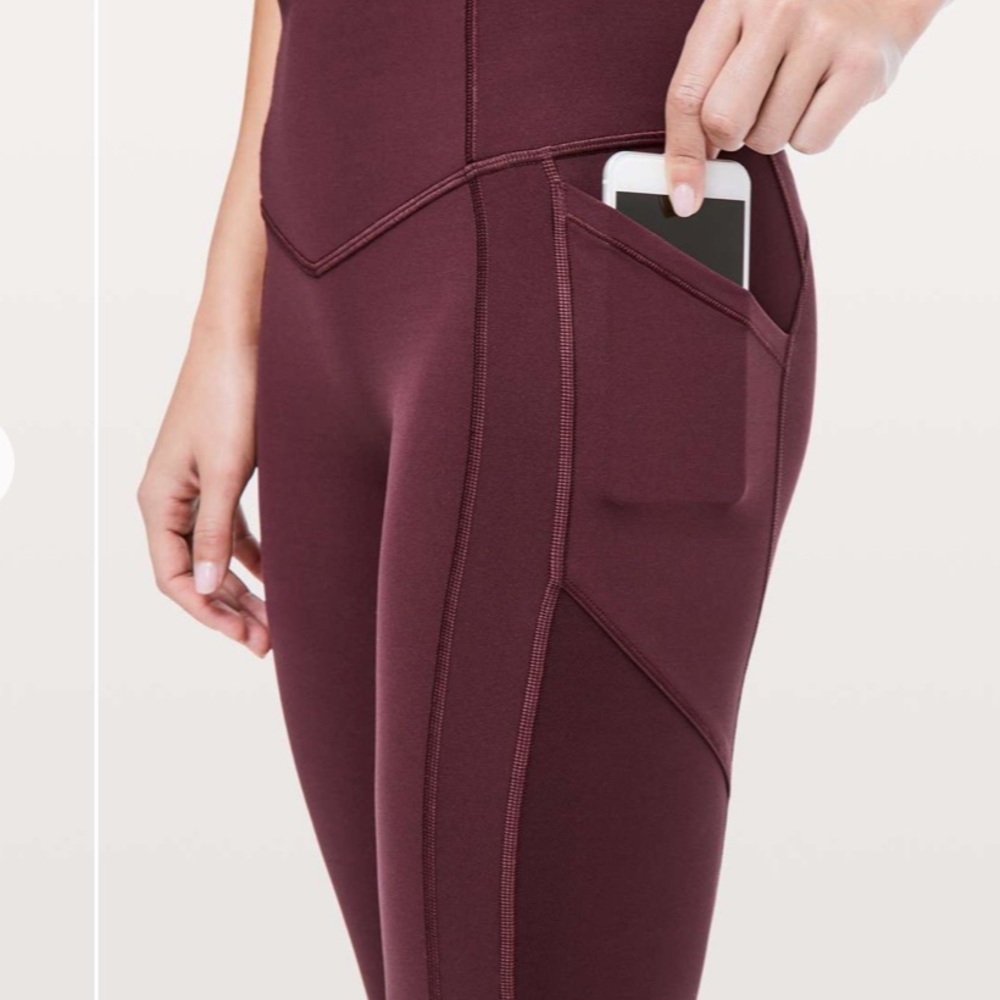 lululemon athletica Women's All the Right Places Crop in Maroon/burgundy - Picture 4 of 9
